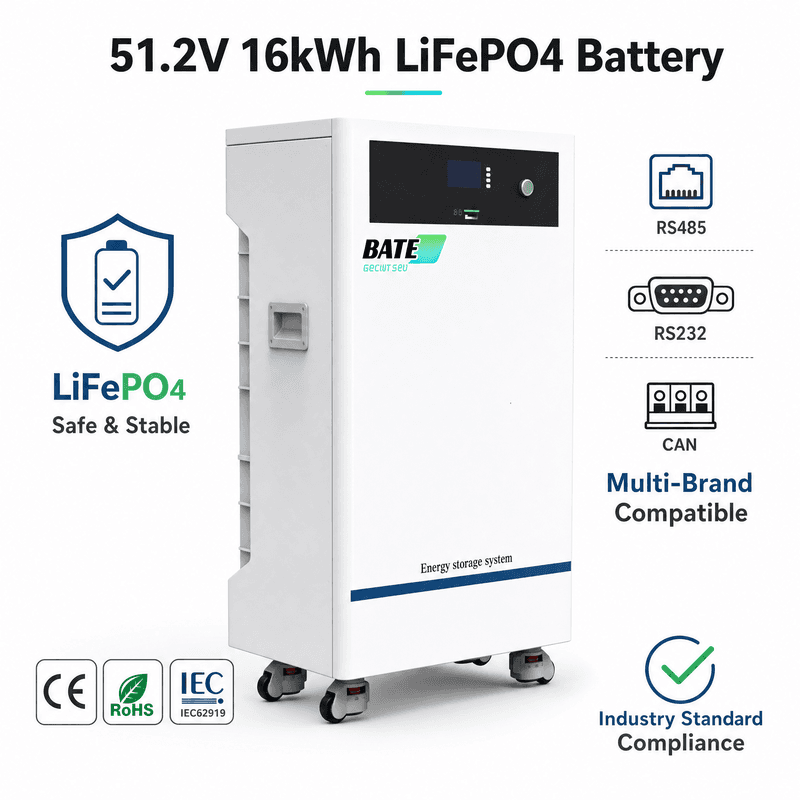 16kWh 314Ah 51.2V LiFePO4 Floor-Standing Battery